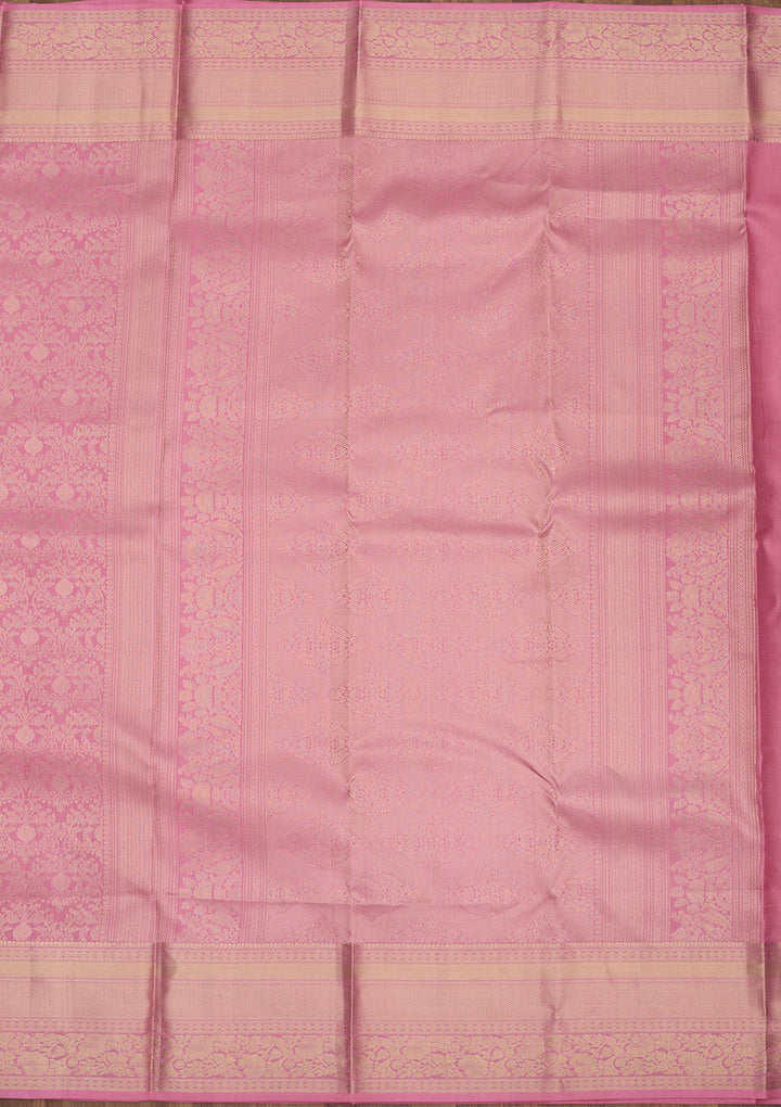 Baby Pink Zariwork Pure Silk Saree