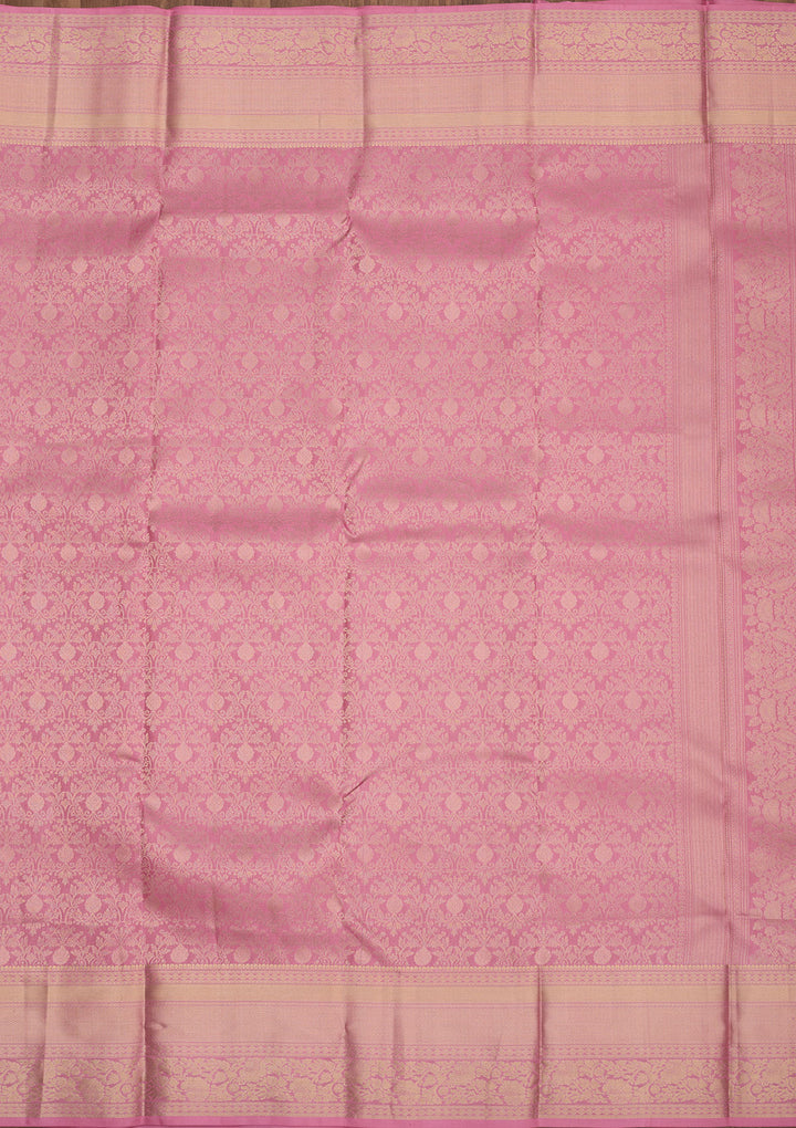 Baby Pink Zariwork Pure Silk Saree