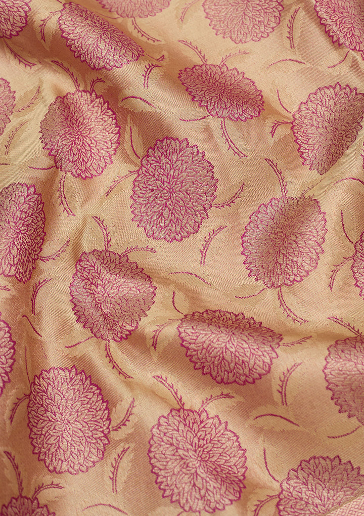 Beige Zariwork Pure Silk Saree