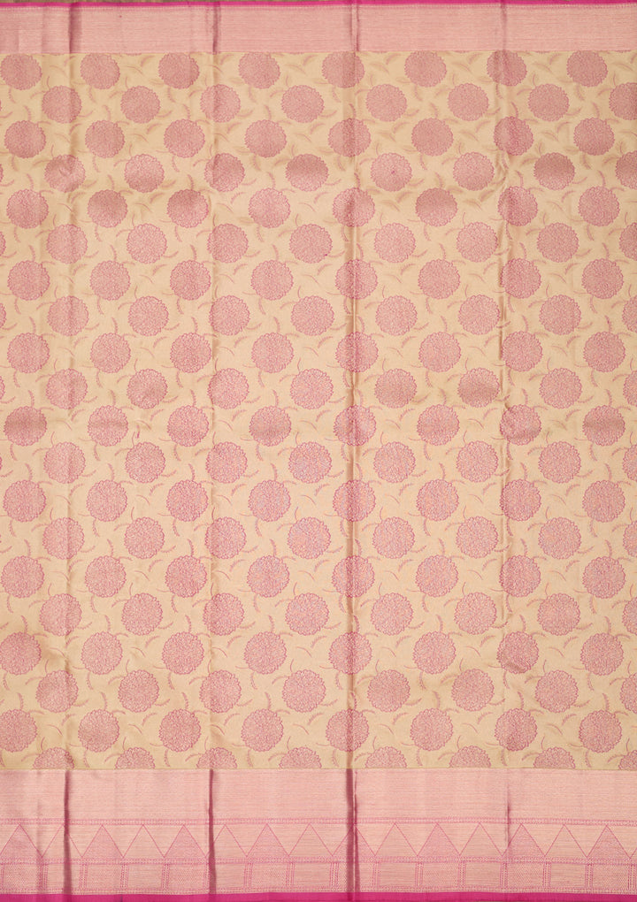 Beige Zariwork Pure Silk Saree