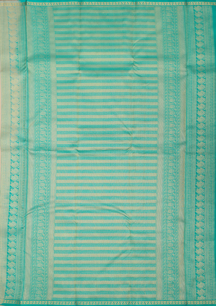 Light Peach Zariwork Pure Silk Saree
