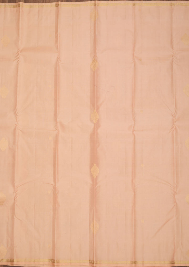 Light Peach Zariwork Pure Silk Saree