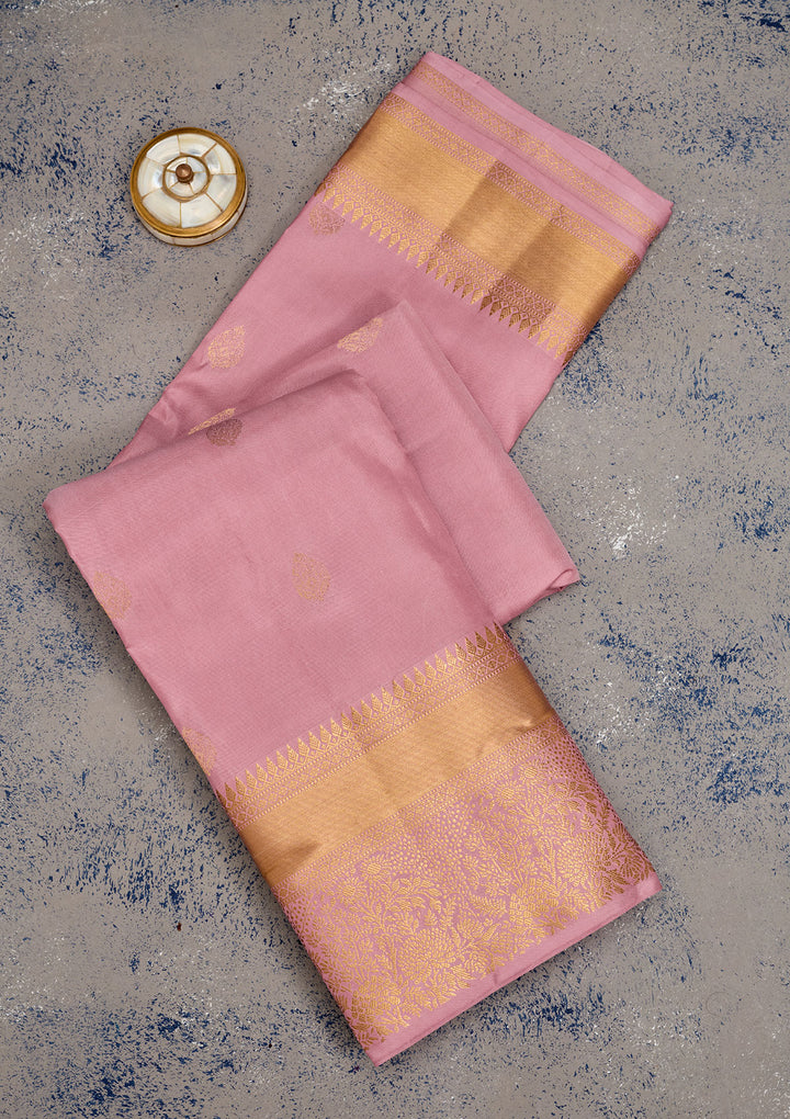 Mauve Zariwork Pure Silk Saree