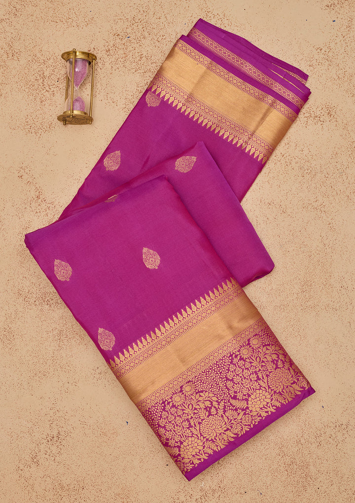 Purple Zariwork Pure Silk Saree