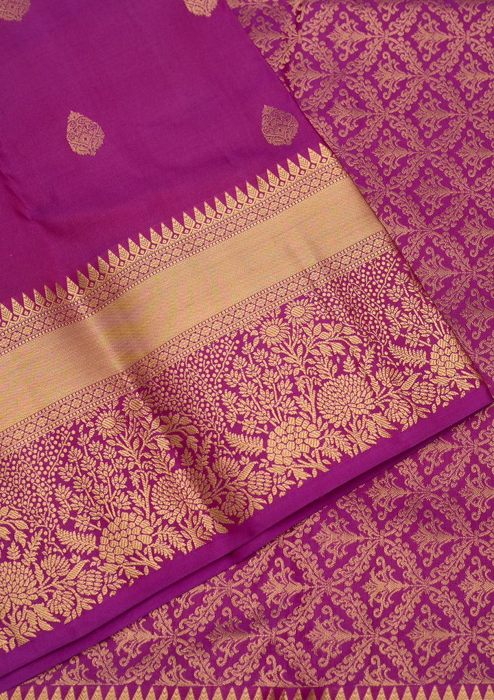 Purple Zariwork Pure Silk Saree