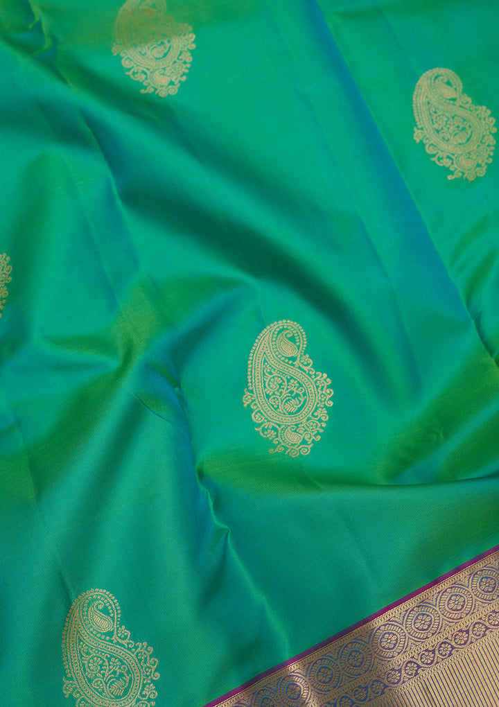 Rama Green Zariwork Pure Silk Saree
