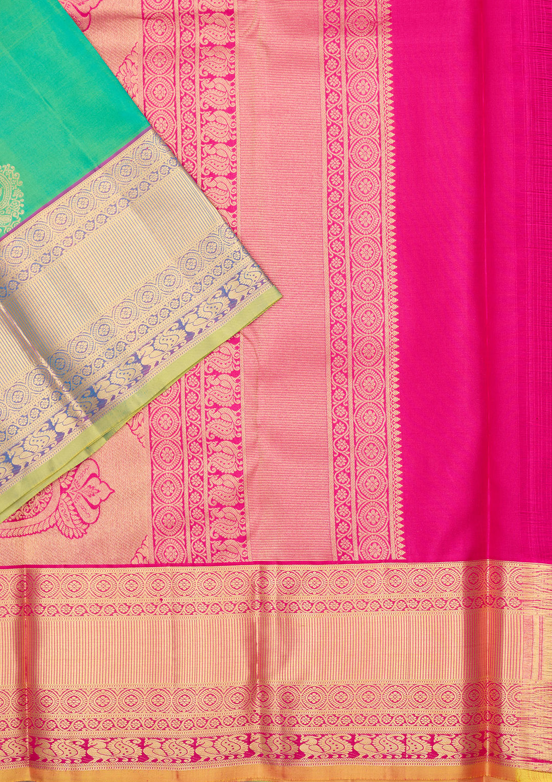 Rama Green Zariwork Pure Silk Saree