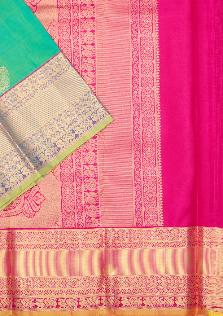 Rama Green Zariwork Pure Silk Saree