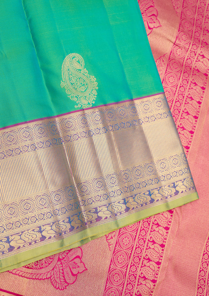 Rama Green Zariwork Pure Silk Saree