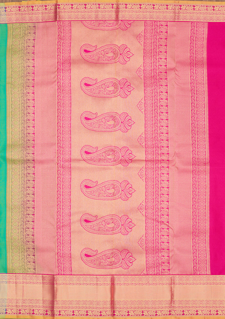Rama Green Zariwork Pure Silk Saree