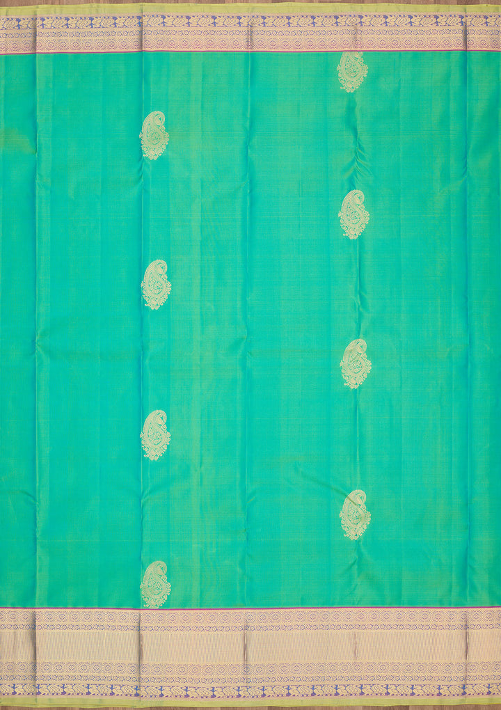 Rama Green Zariwork Pure Silk Saree