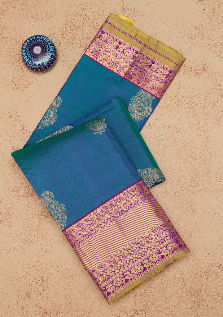 Royal Blue Zariwork Pure Silk Saree