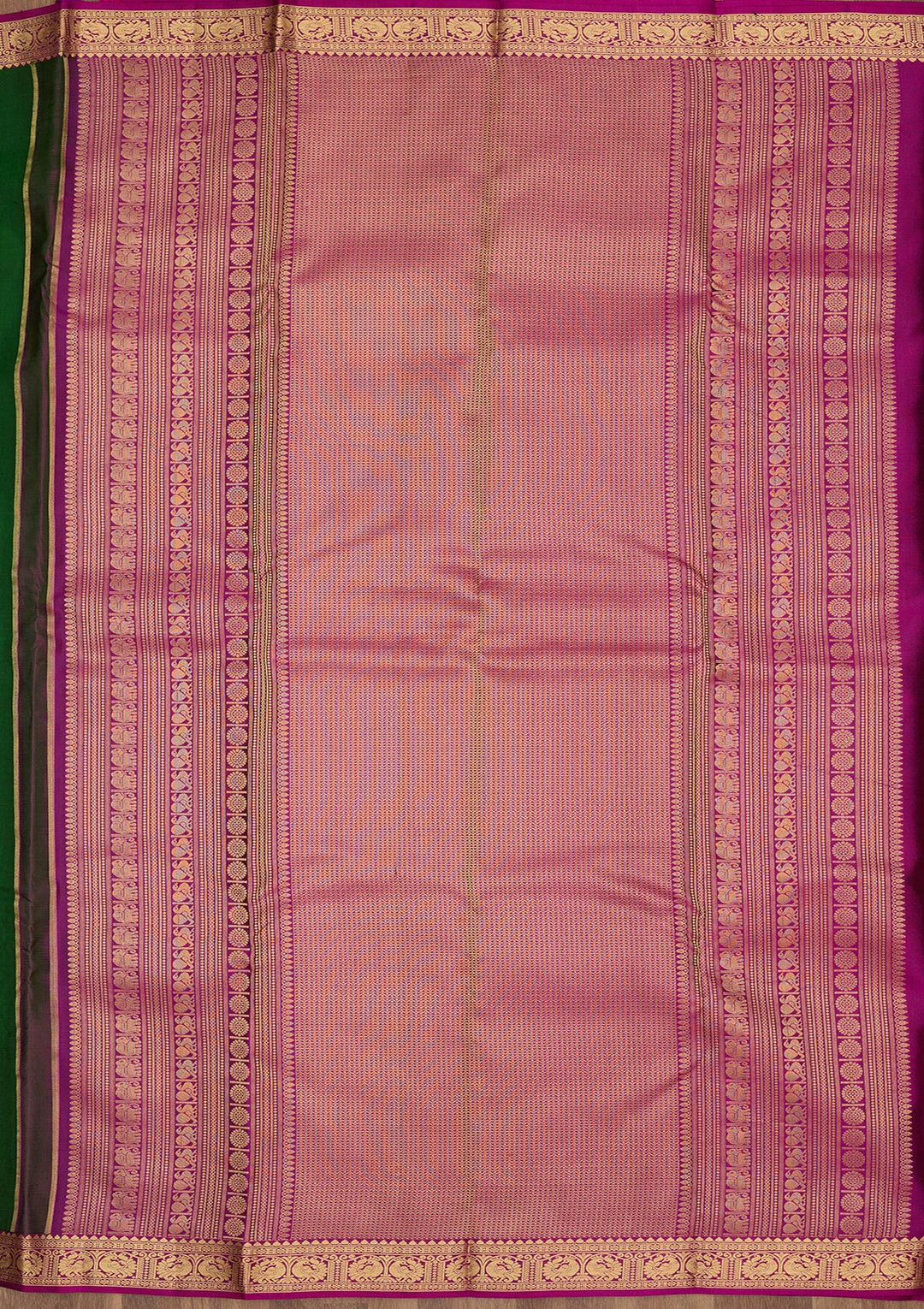 Bottle Green Zariwork Pure Silk Saree