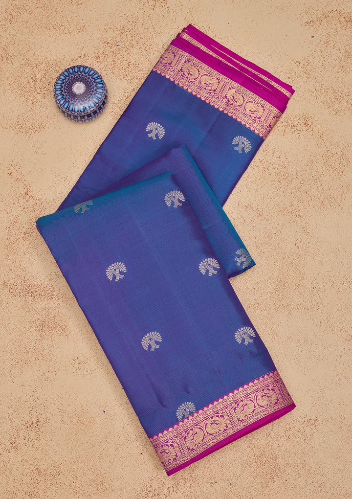 Royal Blue Zariwork Pure Silk Saree