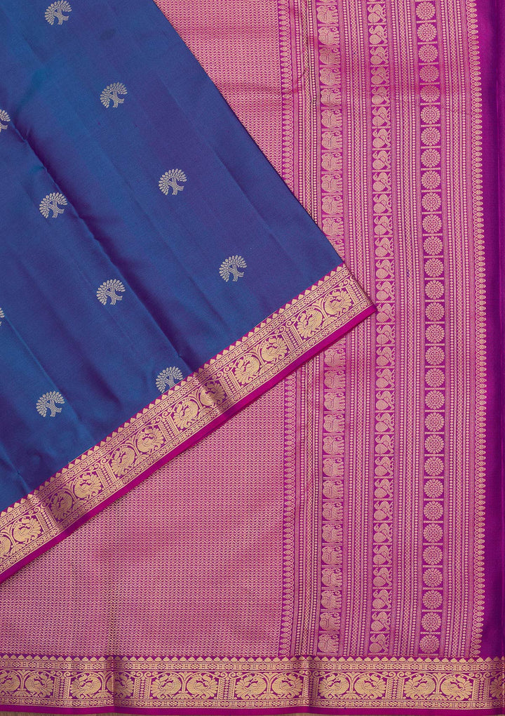 Royal Blue Zariwork Pure Silk Saree