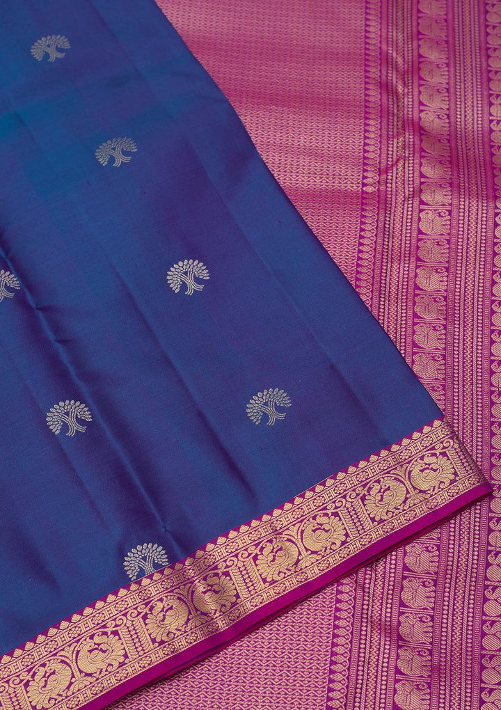 Royal Blue Zariwork Pure Silk Saree