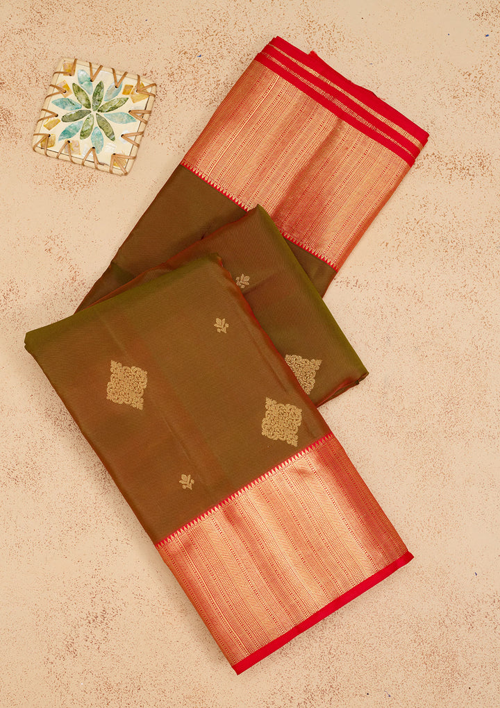 Mehendi Zariwork Pure Silk Saree