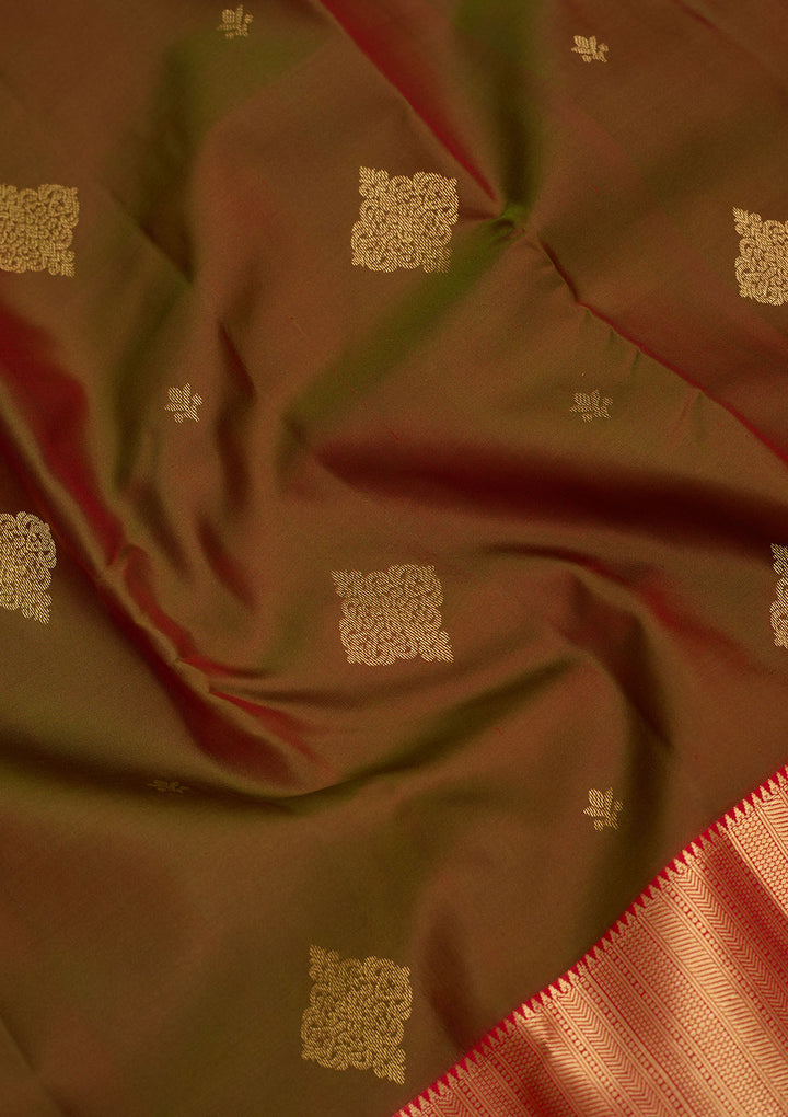 Mehendi Zariwork Pure Silk Saree