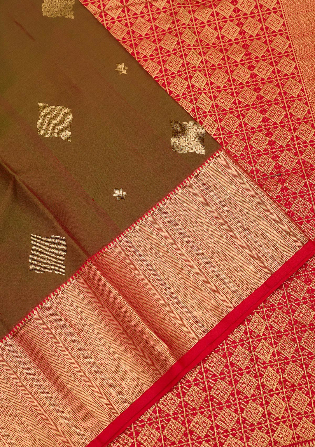 Mehendi Zariwork Pure Silk Saree