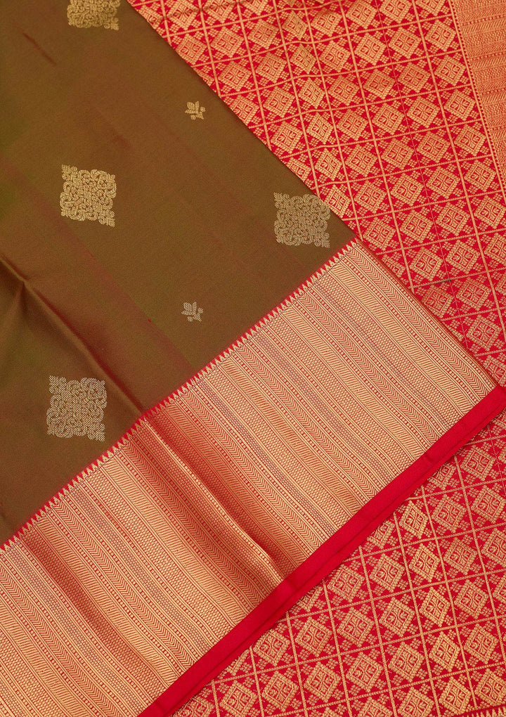 Mehendi Zariwork Pure Silk Saree
