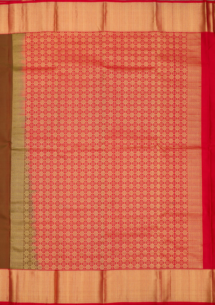 Mehendi Zariwork Pure Silk Saree
