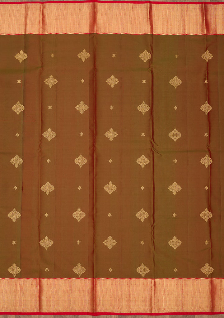 Mehendi Zariwork Pure Silk Saree