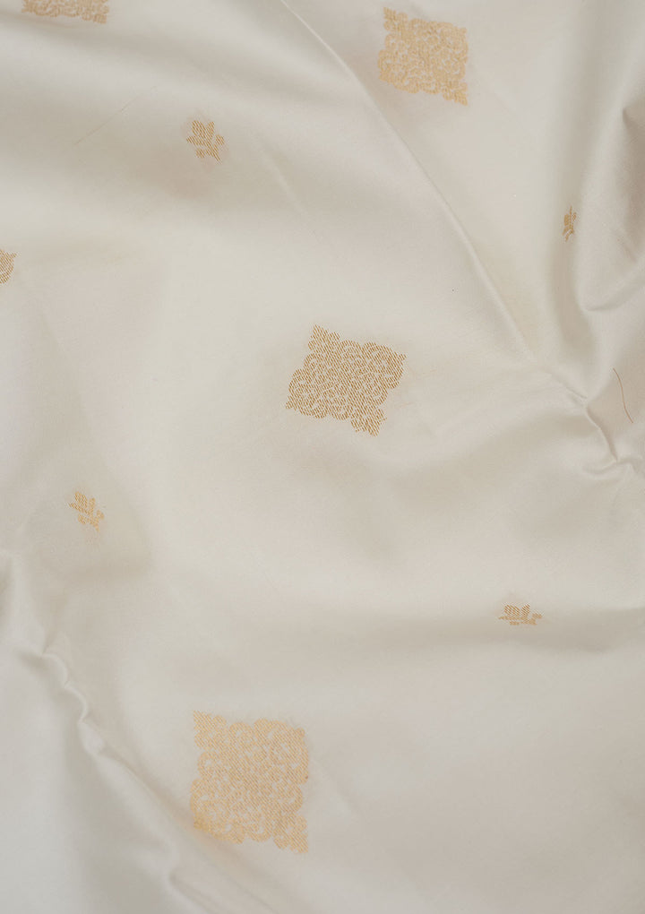 White Zariwork Pure Silk Saree