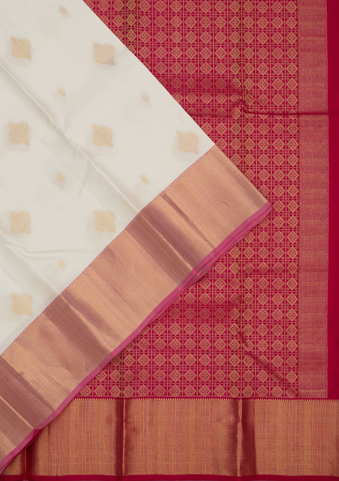 White Zariwork Pure Silk Saree