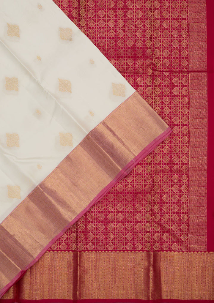 White Zariwork Pure Silk Saree