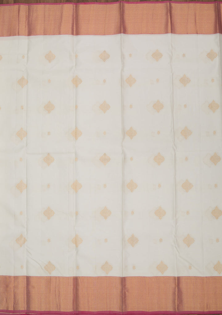 White Zariwork Pure Silk Saree