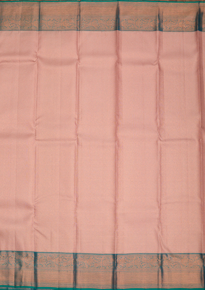 Peach Zariwork Pure Silk Saree
