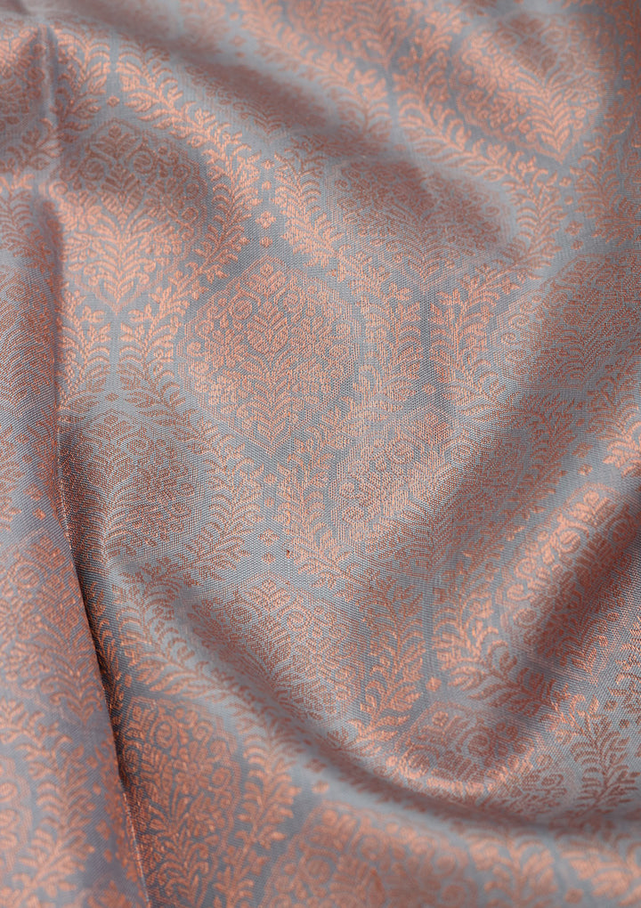 Light Grey Zariwork Pure Silk Saree