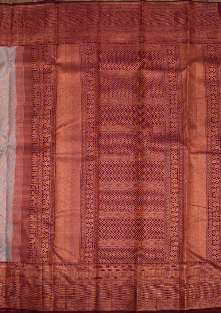 Light Grey Zariwork Pure Silk Saree