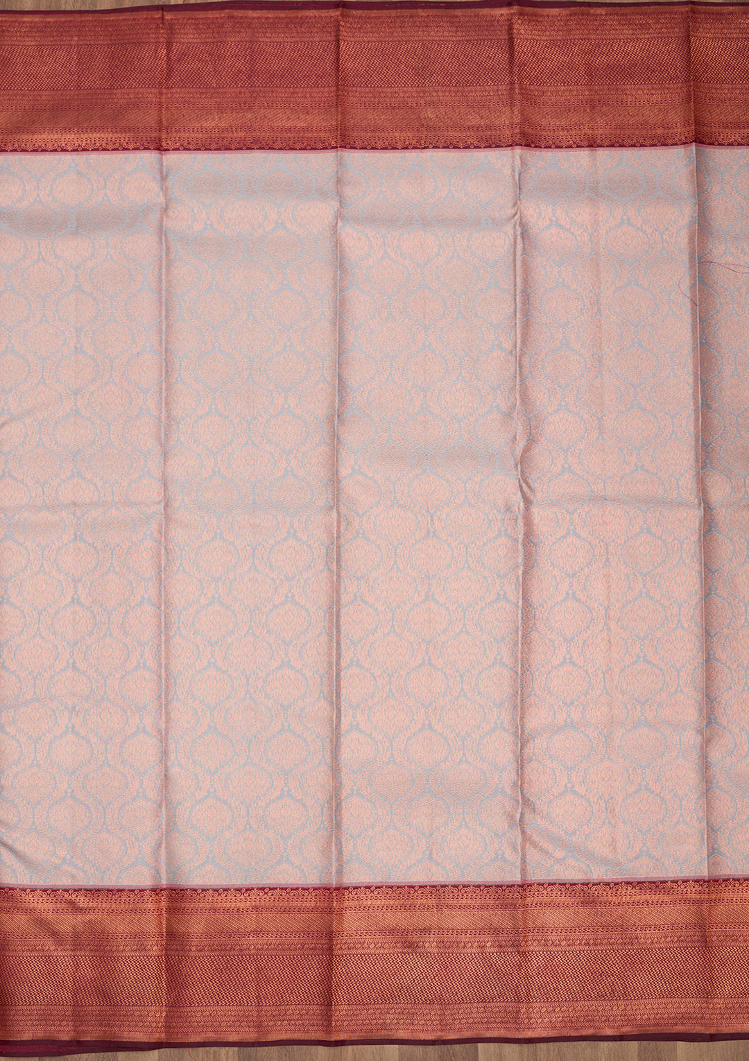 Light Grey Zariwork Pure Silk Saree