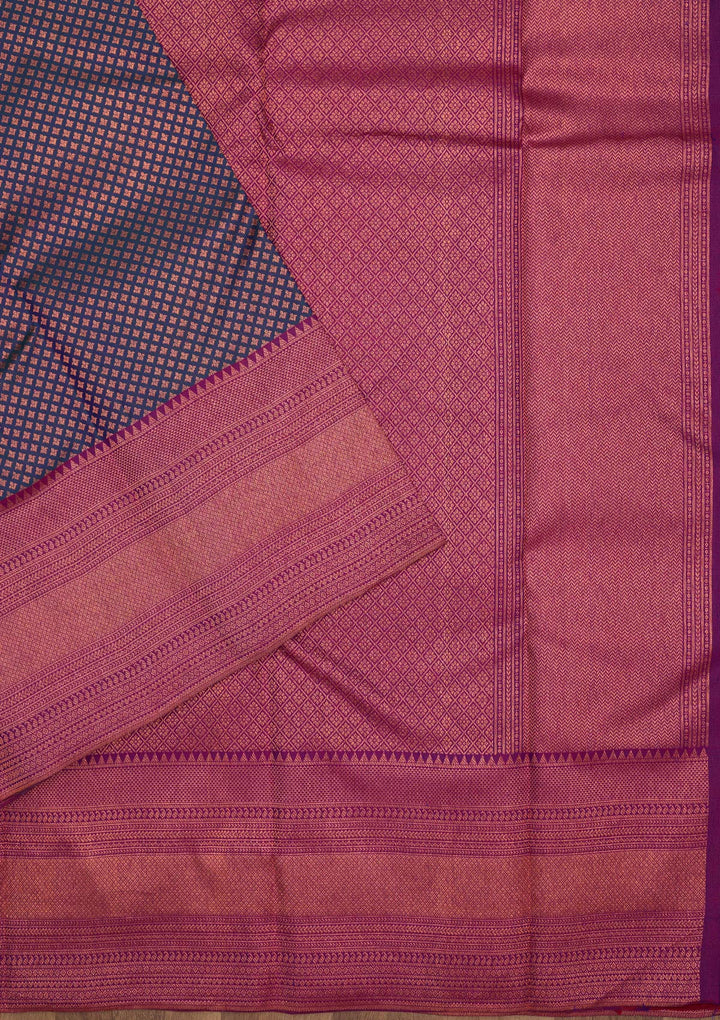 Navy Blue Zariwork Pure Silk Saree