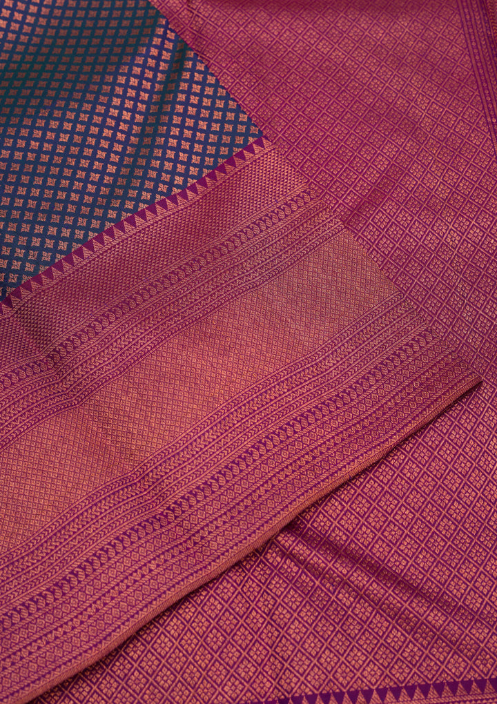 Navy Blue Zariwork Pure Silk Saree