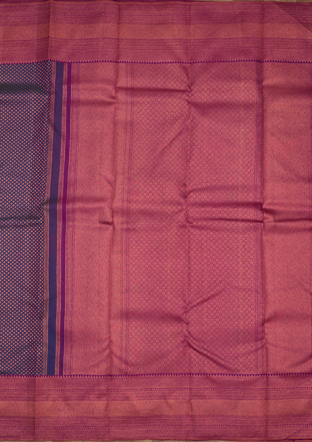 Navy Blue Zariwork Pure Silk Saree