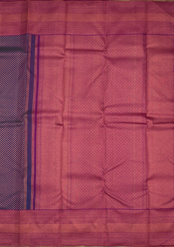 Navy Blue Zariwork Pure Silk Saree