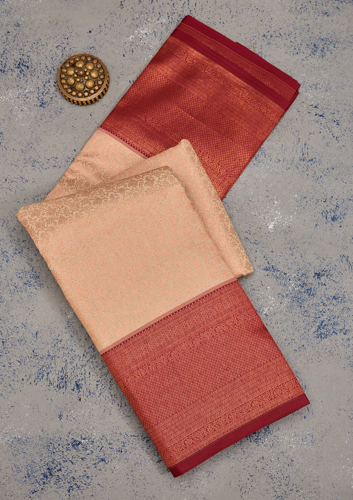 Beige Zariwork Pure Silk Saree