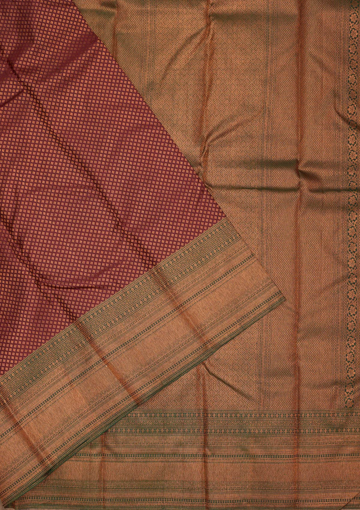 Wine Zariwork Pure Silk Saree