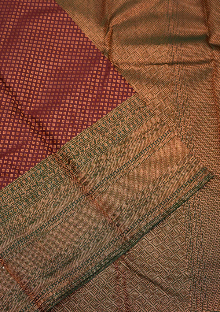 Wine Zariwork Pure Silk Saree
