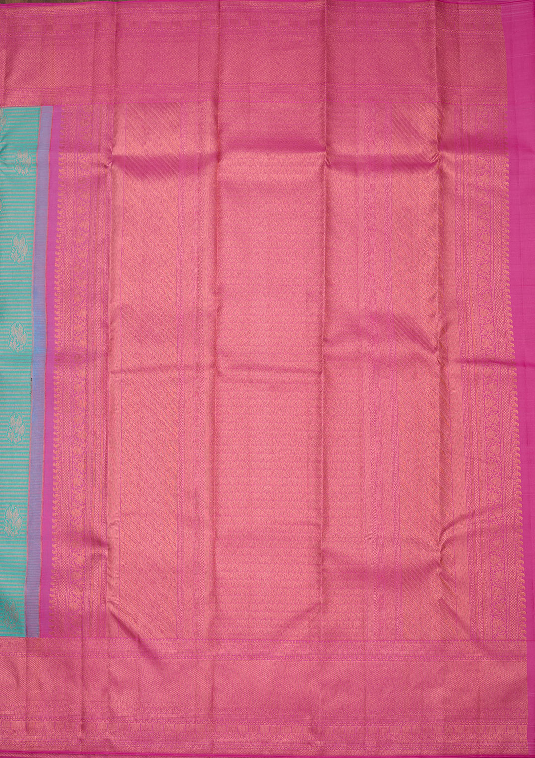 Turquoise Blue Zariwork Pure Silk Saree