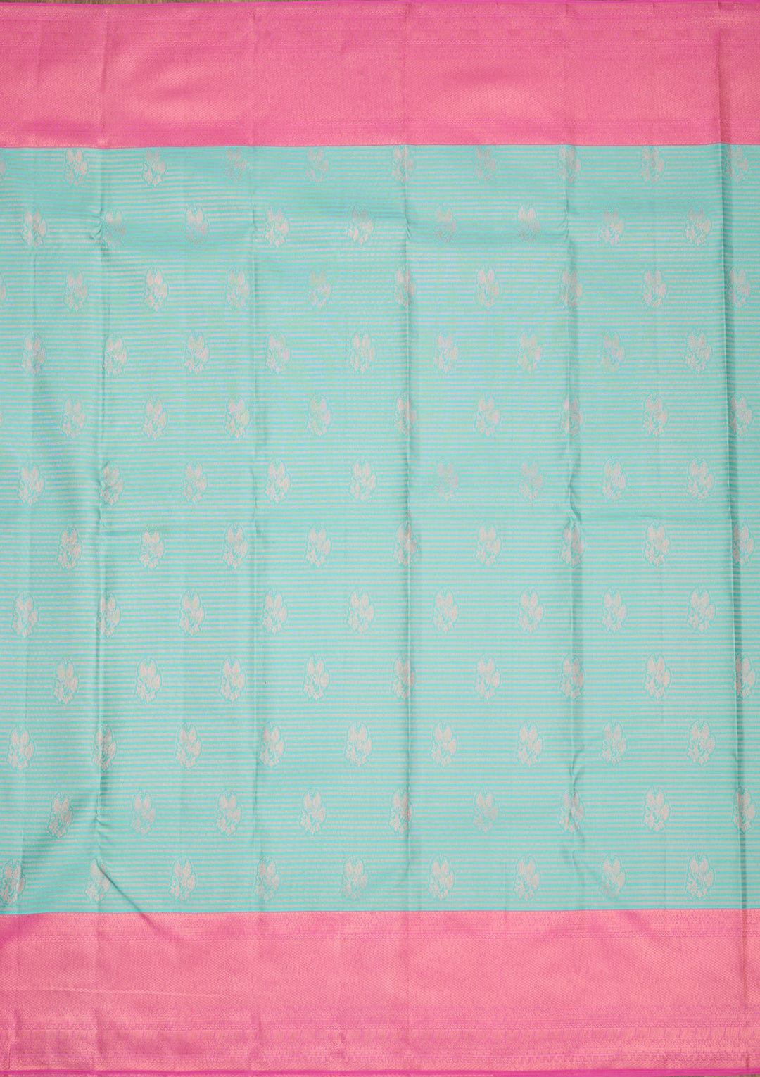 Turquoise Blue Zariwork Pure Silk Saree
