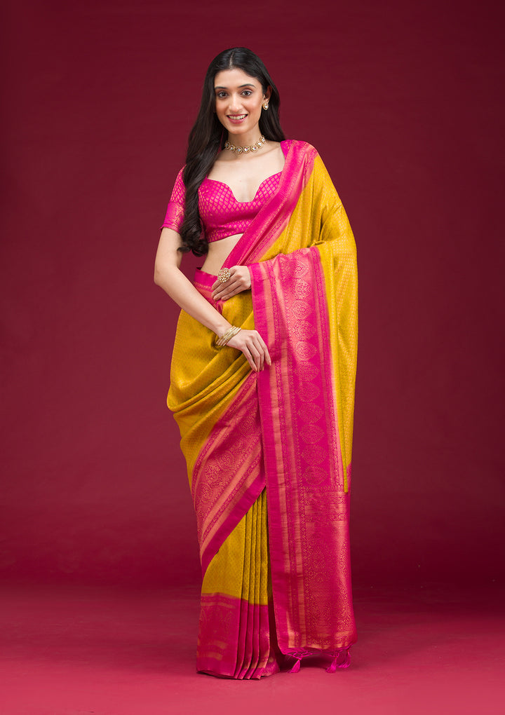 Gold Zariwork Art Silk Saree