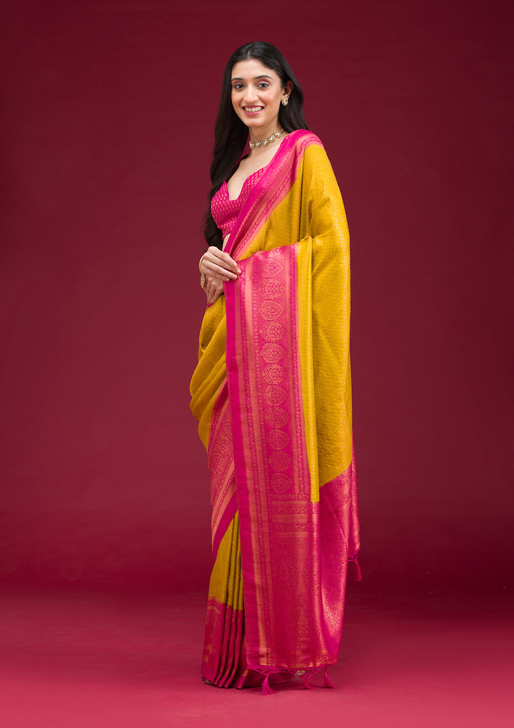 Gold Zariwork Art Silk Saree