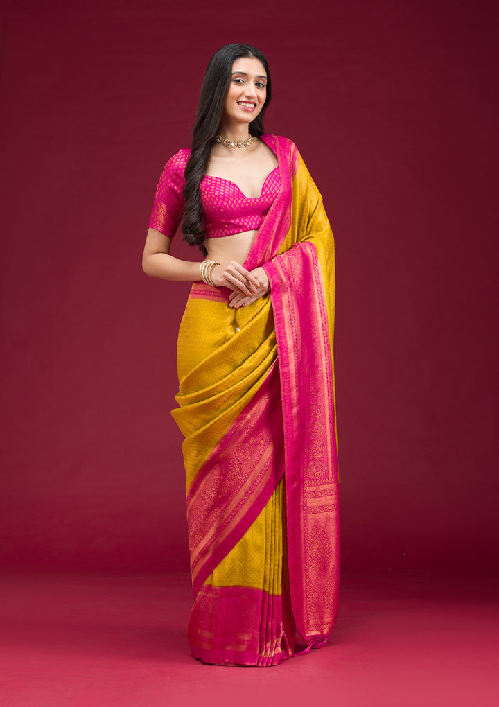 Gold Zariwork Art Silk Saree