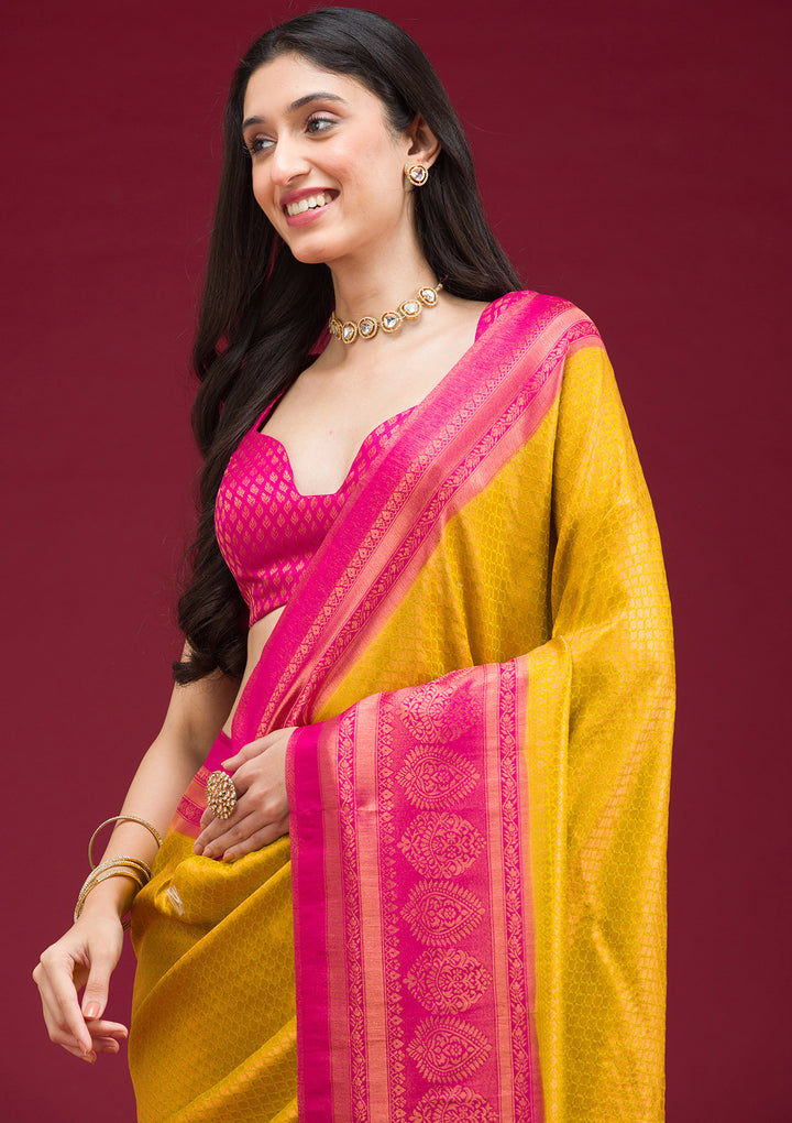 Gold Zariwork Art Silk Saree