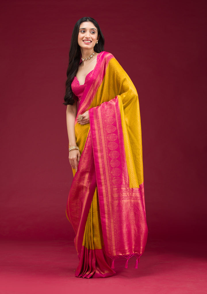 Gold Zariwork Art Silk Saree