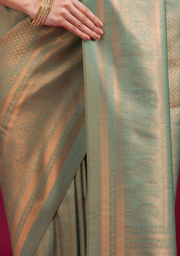 Sea Green Zariwork Art Silk Saree