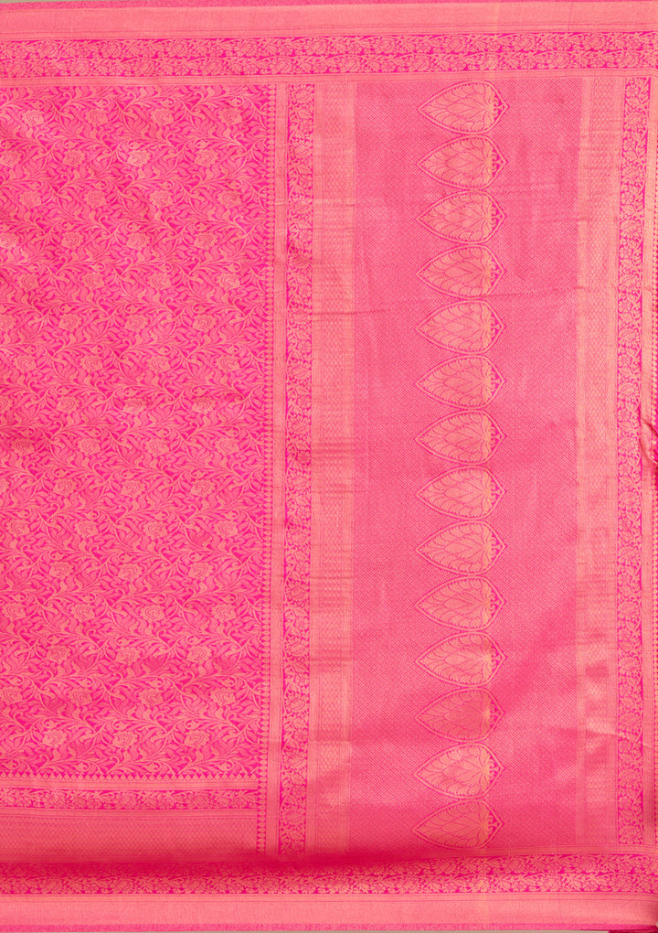 Rani Pink Zariwork Art Silk Saree